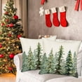thumbnail image 2 of Set of 2 Watercolor Blue Green Christmas Tree Pillow Covers 18x18 Inch Farmhouse Christmas Decorations Nature Pine Tree Forest Decorative Throw Pillow Covers Outdoor Winter Decor for Home Couch, 2 of 5