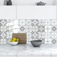 thumbnail image 5 of 20Piece Waterproof Tile Stickers Kitchen Backsplash Decals Bathroom Self-adhesive Wall Stickers Flower Style Decor 4" x 4", 5 of 8