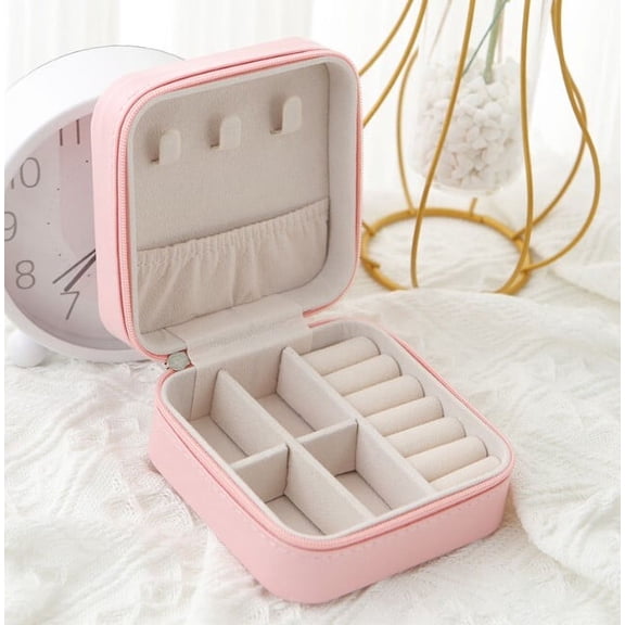 Mini Jewelry Travel Case,Small Travel Jewelry Organizer, Portable Jewelry Box Travel Mini Storage Organizer Portable Display Storage Box For Rings Earrings Necklaces Gifts