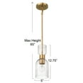 thumbnail image 2 of Robert Stevenson Lighting Josephine - Mid-Century Modern Metal and Clear Ribbed Glass Ceiling Light, Brushed Gold, 2 of 13