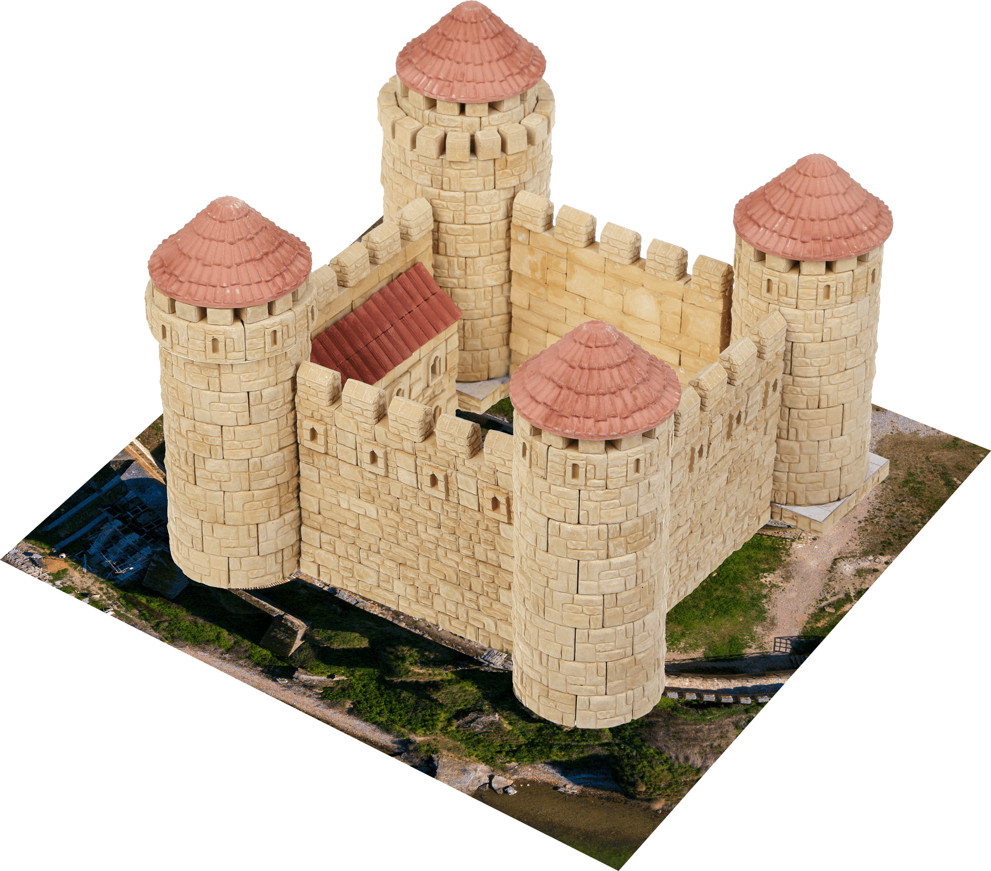 замок из кирпичиков. замок орлиное гнездо. конструктор из кирпичиков brickmaster кремль. 1) 1:100. керамический конструктор из кирпичиков.