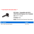 thumbnail image 2 of PCV Valve - Compatible with 2018 - 2020 Chevrolet Equinox 2.0L 4-Cylinder - AC Delco, 2 of 2