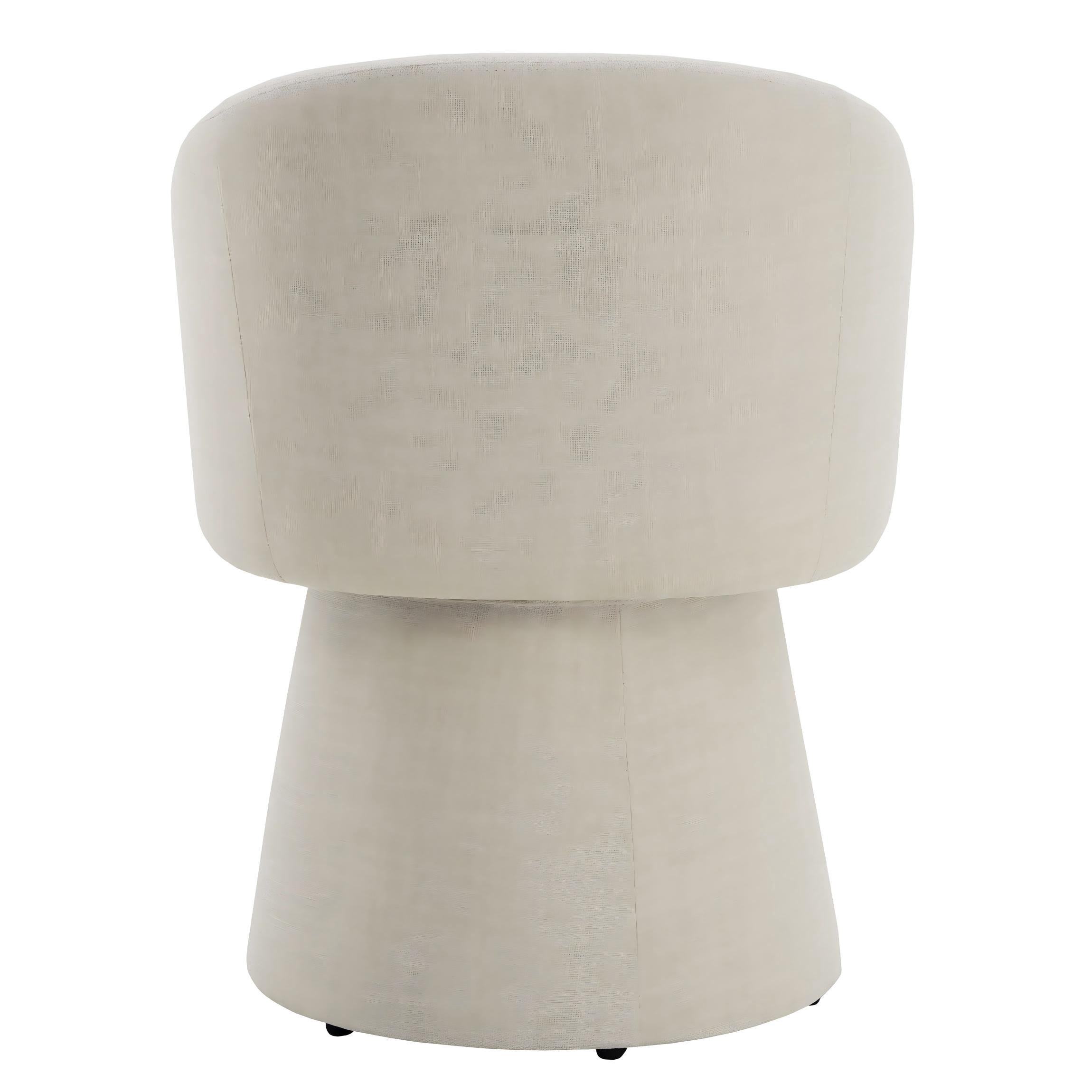 Spruce & Spring Modern Swivel Dining Chair with Sheltering Back and Cushioned Seat No Assembly, Single, Beige