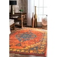 thumbnail image 2 of nuLOOM Leeanne Vintage Medallion Area Rug, 5' x 8', Orange, 2 of 3