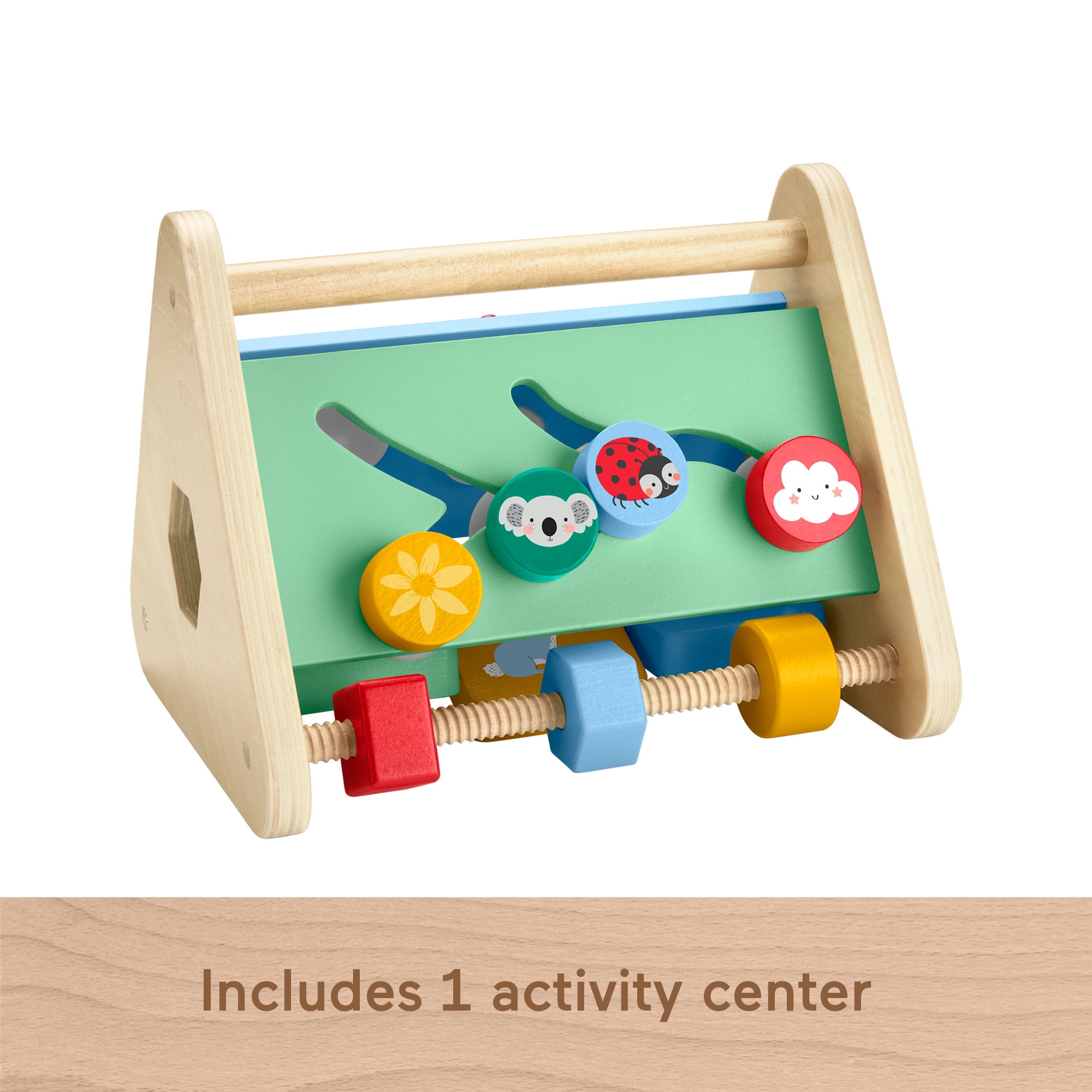 Fisher-Price Wooden Activity Triangle, 3-Sided Fine Motor