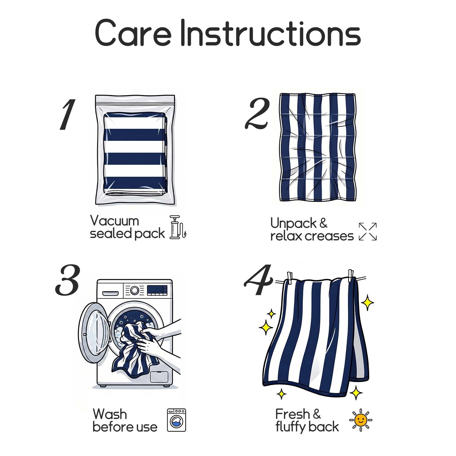 Ouxiaobai Cotton Oversized Beach Towel - 35 x 70 inch Large Size Pool Towel , Striped Cabana Swim Towel