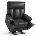 thumbnail image 3 of MCombo 450LB Oversized Dual Motor Power Lift Recliner Chair for Big Tall Elderly, Hidden Cup Holders, Faux Leather, Black, 3 of 10