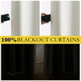 thumbnail image 2 of NICETOWN 100% Blackout Curtains for Living Room Faux Linen Modern Noise Reducing Thermal Insulated Grommet Window Treatment for Bedroom, W52 x L72, Cream, Set of 2, 2 of 8