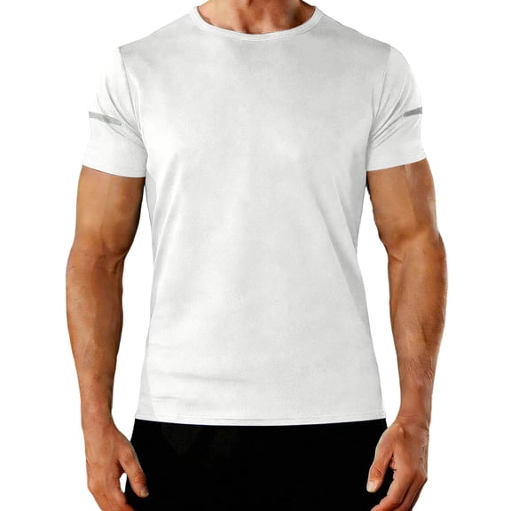yardsong Men's Athletic Running T-Shirts Quick Dry Gym Workout Shirts Summer Moisture Wicking Short-Sleeve Sports Tee Tops 2026 White,XXXL