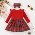 thumbnail image 5 of Godderr Toddler Baby Girls Christmas Dress Ruffle Long Sleeve Buffalo Check Plaid Tutu Lace Newborn Dress Kids Fall Winter Princess Dress,Sizes 3M-3Y, 5 of 7