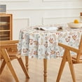 thumbnail image 3 of Fall Tablecloth 60×104 Inch Oval, Thanksgiving Autumn Harvest White Pumpkin Orange Leaf Washable Table Cover for Party Picnic Dinner Decor, 3 of 6
