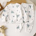 thumbnail image 2 of TOWED22 Toddler Boys Fall Winter Set Long Sleeve Cute Print Graphic Crewneck Sweatshirt Elastic Waist Joggers 2 Piece Warm Outfits Clothes(Light Blue,0-9 M), 2 of 5