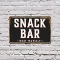 thumbnail image 5 of Snack Bar Street 10 Inch x 14 Inch Novelty Aluminum Metal Sign Open For Cravings Durable Weatherproof Perfect for Kitchens Cafes Stands Fun Gift for Families Hosts Foodies Crafted in, 5 of 6
