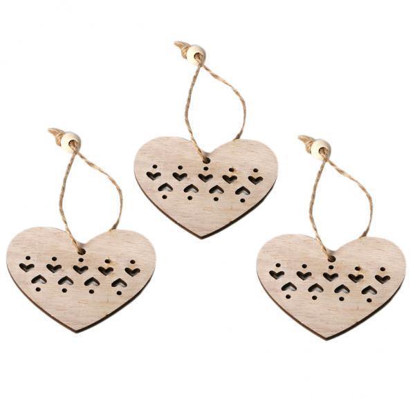 4x3 Piezas De Madera Redonda Hueco Adorno de árbol De Navidad Sunnimix
