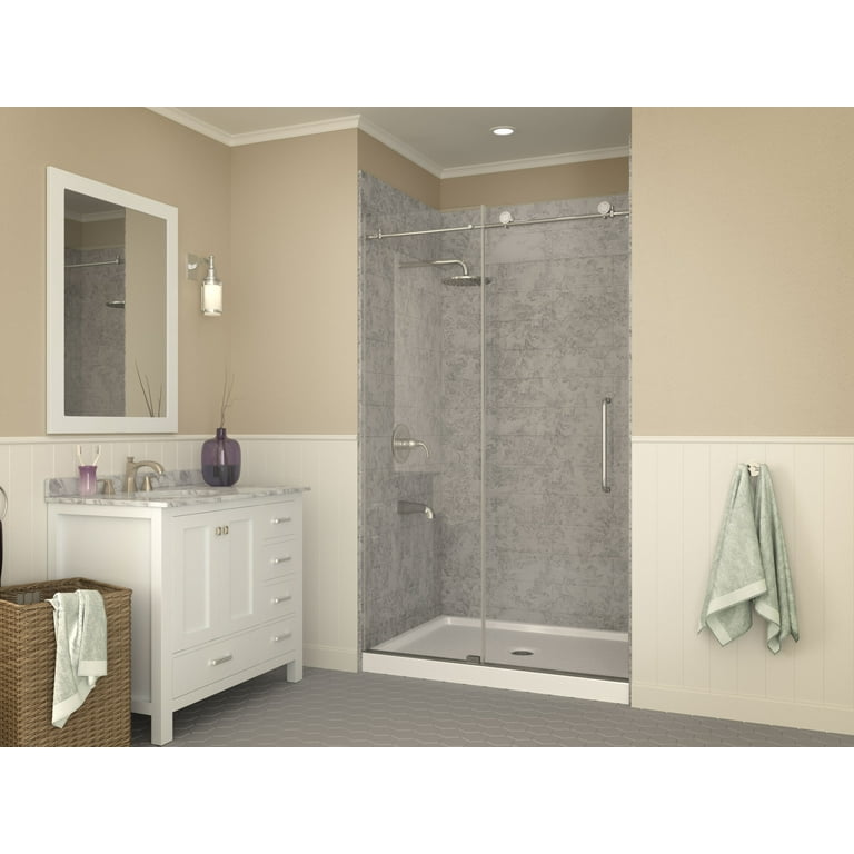 Fissure Series 36 in. x 48 in. Single Threshold Shower Base in White Fissure Series 36 in. x 48 in. Single Threshold Shower Base in White