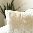 thumbnail image 3 of SAFAVIEH Braidy 18" x 18" Distressed Solid Plush Pillow, Cream, 3 of 4