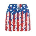 thumbnail image 5 of Womens Dresses Summer Patriotic Printed Mini Skirt Elastic Waist Double Layer Anti Pocket Bottom for Casual Workout Tennis, 5 of 6