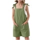 thumbnail image 1 of Odeerbi 5-14 Años Niñas Verano Algodón Lino Jumpsuit Camisola Romper Casual Correa Ajustable Overoles Peto Pantalones Cortos Con Bolsillos, 1 of 7