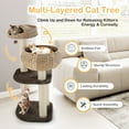 thumbnail image 4 of Infans 41" Rattan Cat Tree Cat Activity Tree w/Napping Perch & Hanging Rope, 4 of 6
