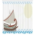 thumbnail image 3 of Ambesonne Retro Shower Curtain, Ornate Greek Ship, 69"Wx75"L, Pale Blue Redwood Umber, 3 of 3