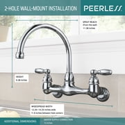 Peerless Claymore Two Handle Wall-Mount Kitchen Faucet in Chrome P299305LF