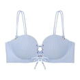 thumbnail image 2 of EaskTriop Push Up Bra for Women Wireless Strapless Bra Front Tie Padded Supportive Bralette Seamless Plunge Everyday Comfort Bras, 2 of 6