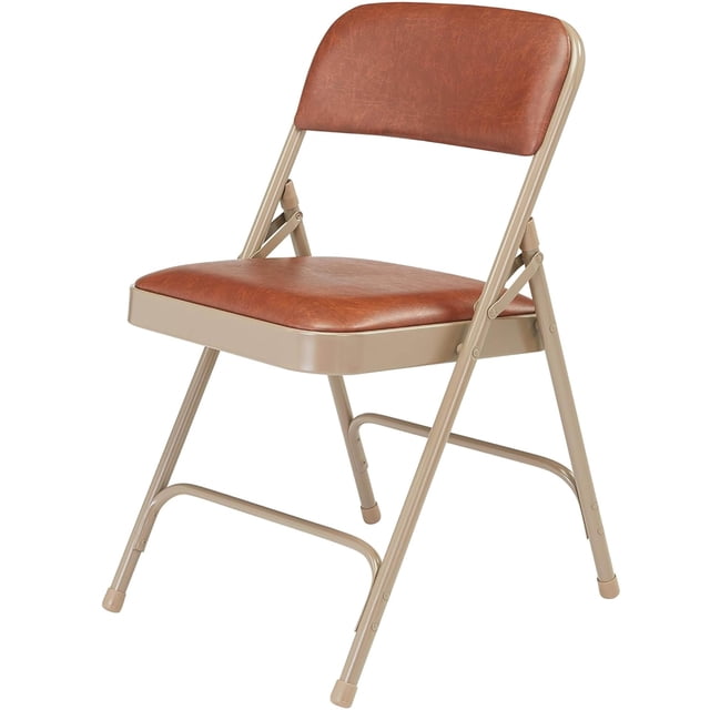 Pemberly Row Chaise Pliante Rembourrée en Vinyle 29,5 Pouces Couleur Miel (Ensemble de 4)