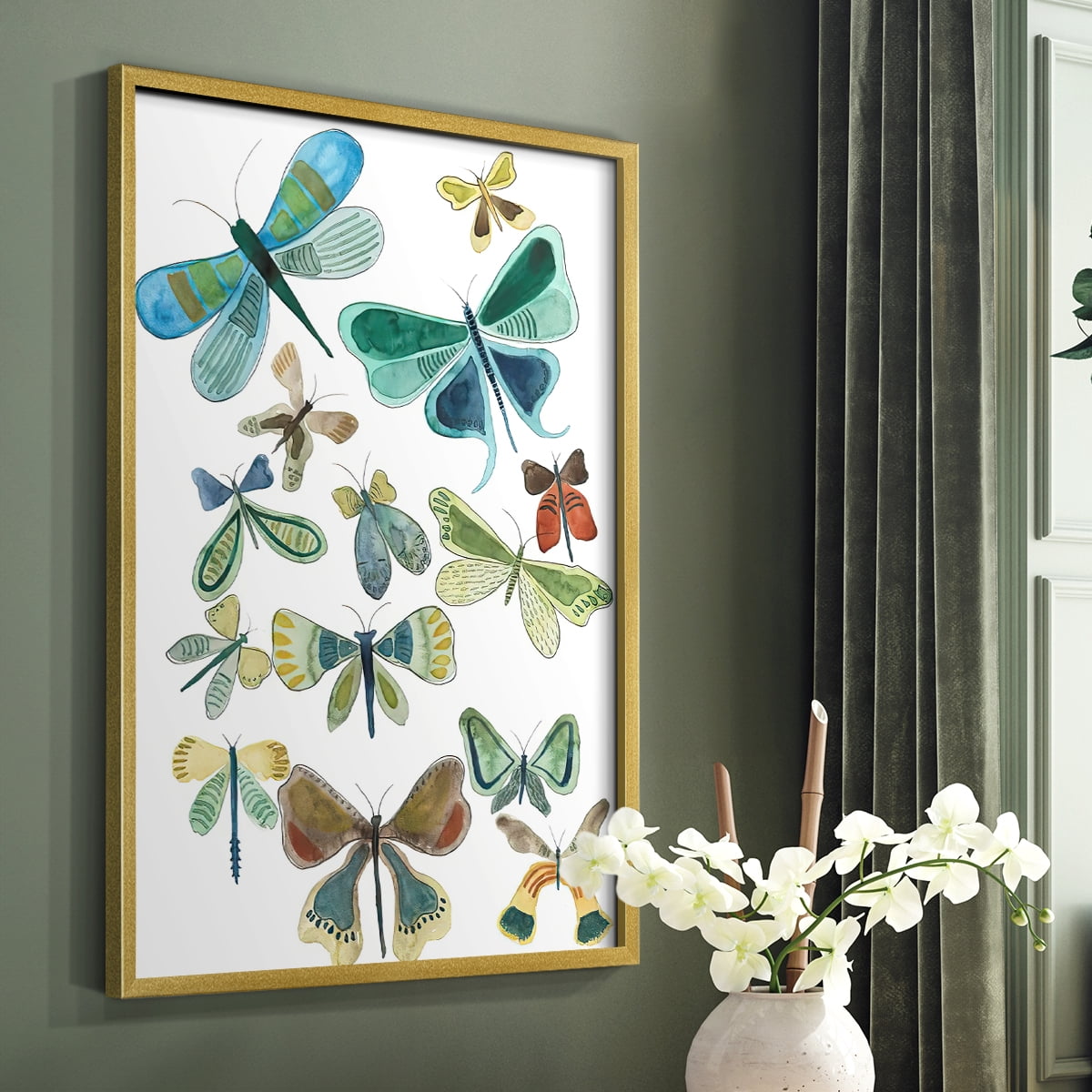 Wings Galore I Framed Print - Solid Wood in Single Picture Frame Solid Wood 2 Framed Print