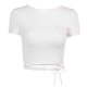 thumbnail image 5 of Puntoco Moda Casual Mujer Manga corta Sólido O-cuello tops Señoras Camiseta corta Camiseta Puntoco Puntoco-4957, 5 of 9