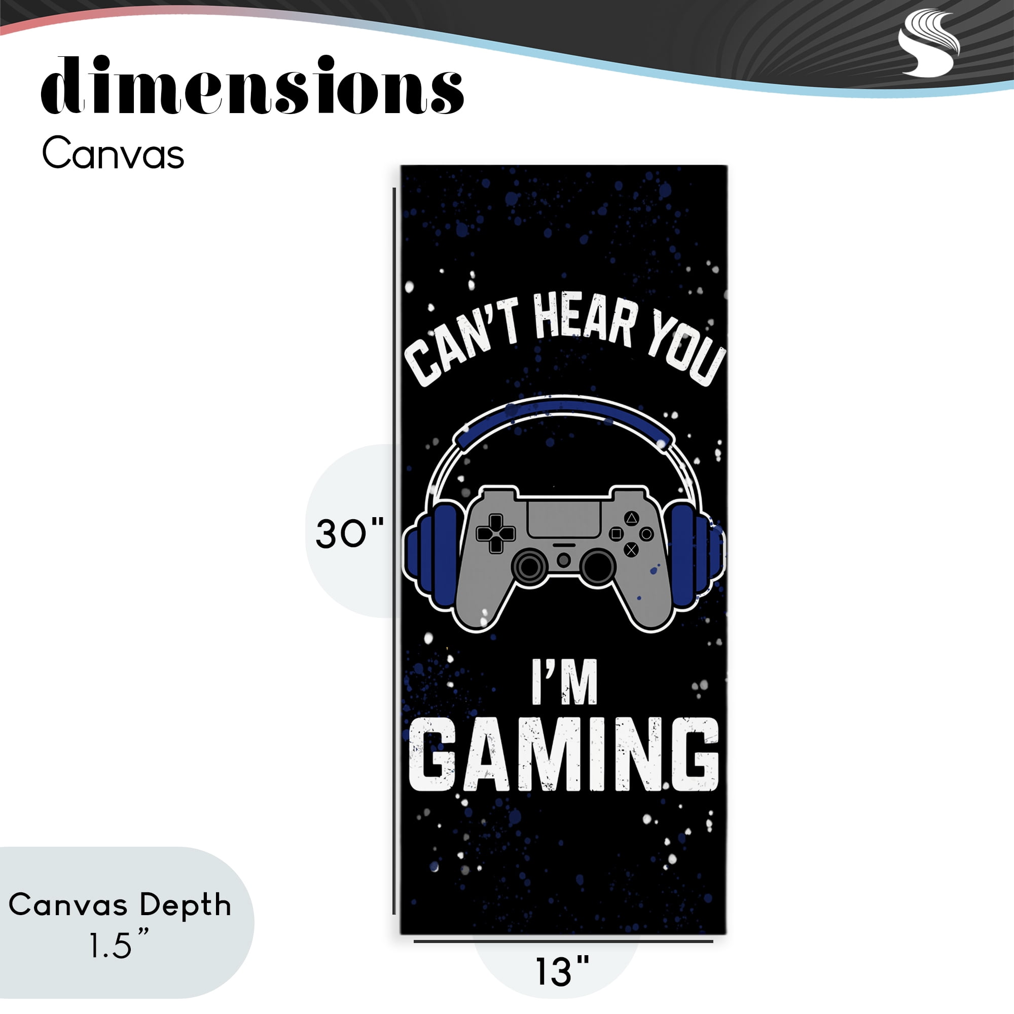 Stupell Industries Can't Hear You Gaming Canvas Wall Art, design by Kim Allen
