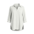 thumbnail image 3 of Luvrsol Dressy Tops for Women Solid Tunic Length Long Sleeve Top Soft Cotton Loose Casual Outfits S-2XL, 3 of 5