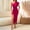 003 Hot Pink, variant on Women's One Shoulder Formal Dress SleevelessTwist Ruched Split Bodycon Dresses Cocktail Club Party Maxi Dresses