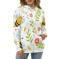 thumbnail image 4 of Cute Bees And Flowers Pattern 3D Print Hoodie Men Women Autumn Thin Pullover Sweatshirt Vintage Streetwear Tops, 4 of 6