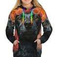 thumbnail image 3 of KLL Sunflower Black Dog for Womens Pullover Hoodie with Pocket Hooded Long Sleeve Shirts Sweatshirt for Women-X-Large, 3 of 7