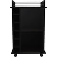 thumbnail image 5 of Two Shelves, Six Cubbies - Black Bar Cart Ideal for Home Bars, 5 of 5