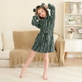 thumbnail image 3 of FORMRS Kids Bathrobe Unisex Hooded Robe Toddler Pajamas Sleepwear, Size 7-9T, Dark Green Plants, 3 of 7