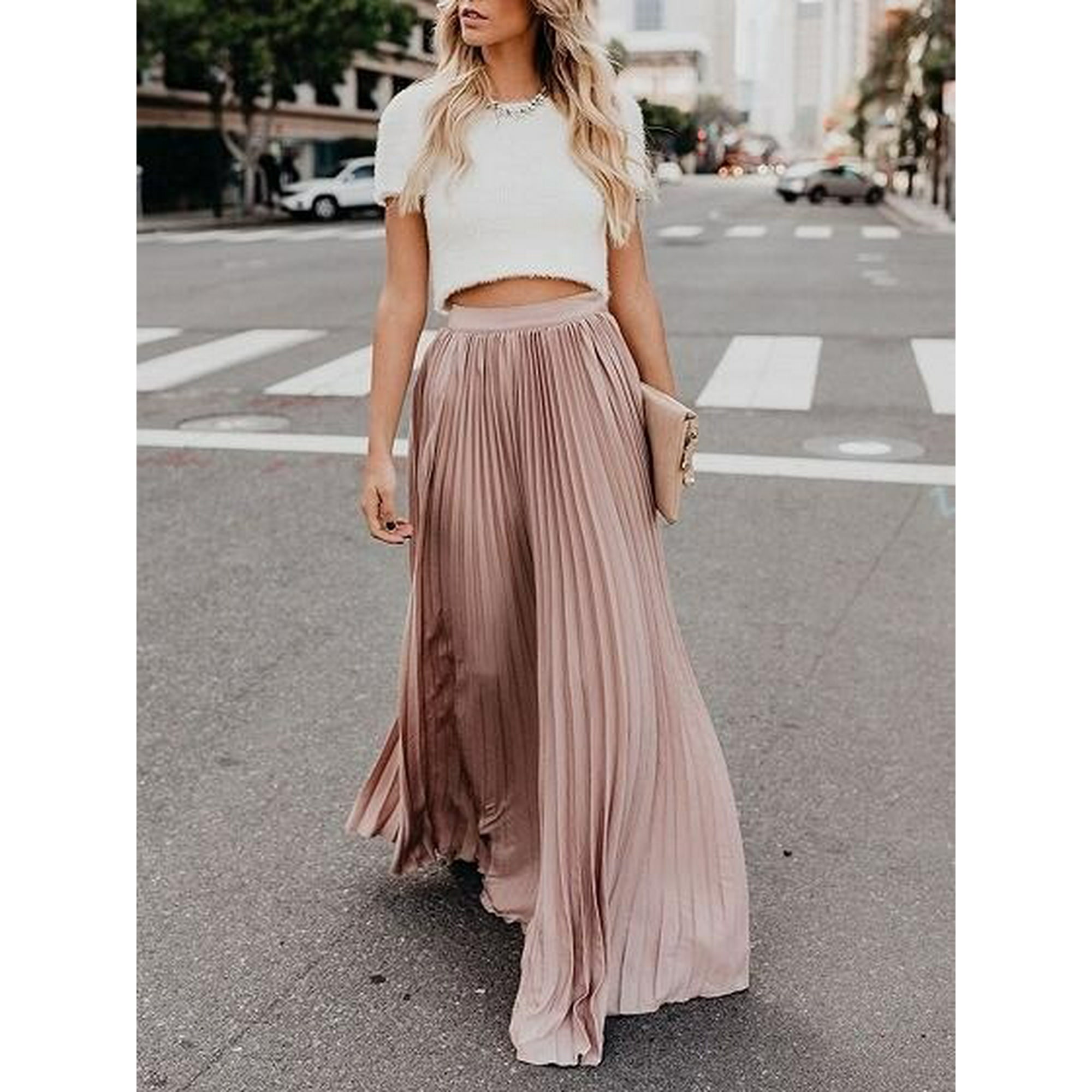 High waisted chiffon maxi skirt 2025