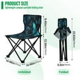 thumbnail image 3 of 600D Oxford Camping Chair Portable Foldable Chair Supports 220 lbs for Picnic, Fishing, Backpacking Blue-green Butterfly Pattern, 3 of 8