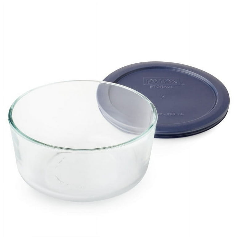 Pyrex 2 Cup Simply Storage, Glass Container, Blue, 6 Piece