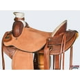 thumbnail image 5 of 16 In Western Horse Basketweave Saddle American Leather Wade Ranch Roping Brown Hilason, 5 of 8