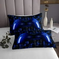 thumbnail image 2 of Gaming Twin Quilt Set Teen Game Controller Bedspread Set 2Pcs Gamer Coverlet Set For All Season,Blue And Black Geometric Checkered Coverlet Set For Young Men,Soft Lightweight, 2 of 4