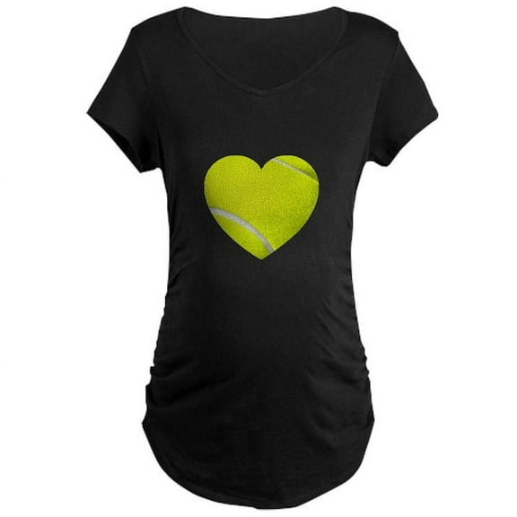 CafePress - Tennis Heart Maternity T Shirt - Maternity Dark T-Shirt