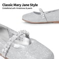 thumbnail image 4 of Zapatos DREAM PAIRS Serena Bailarinas Mary Jane para Niñas Pequeñas Plata, 4 of 8