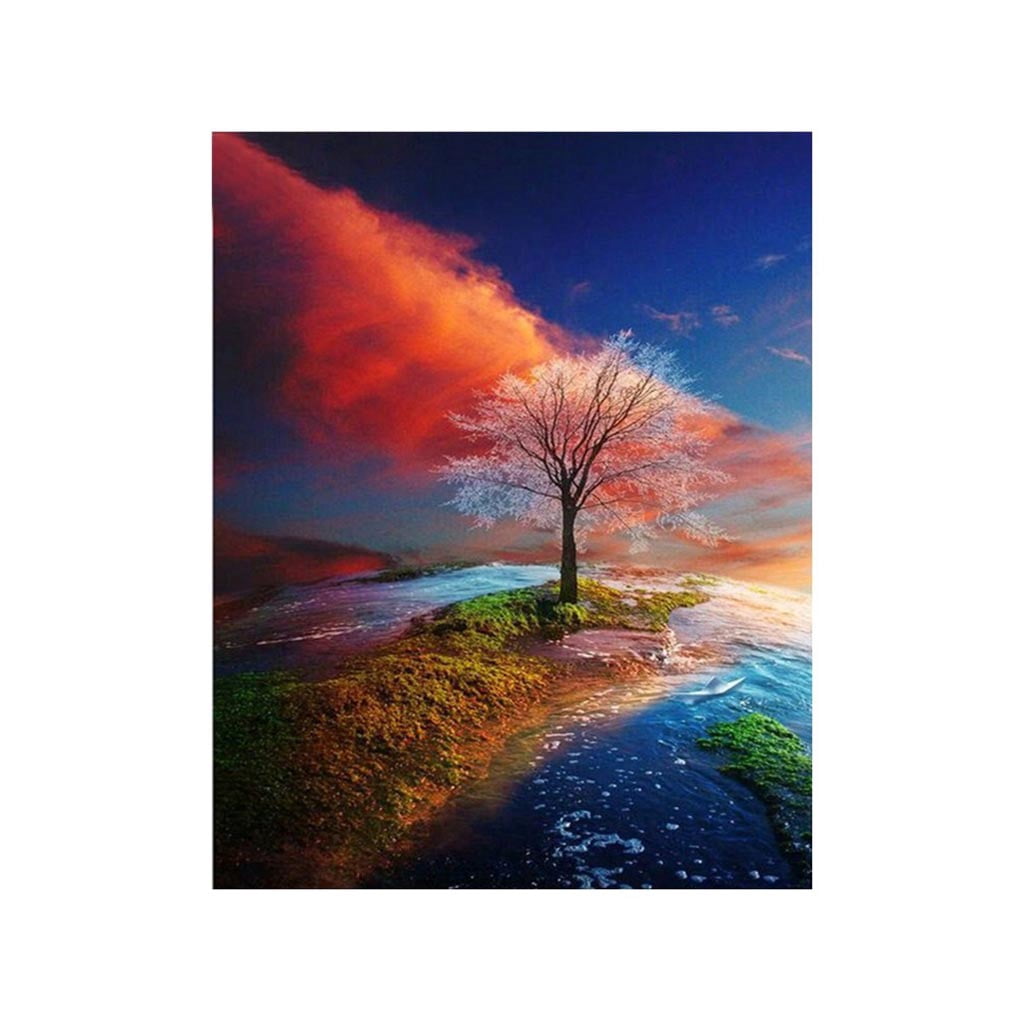 Peinture Par Numéro Coucher De Soleil – 30×40 Cm – Toile Encadrée + Chevalet – Dès 8 Ans