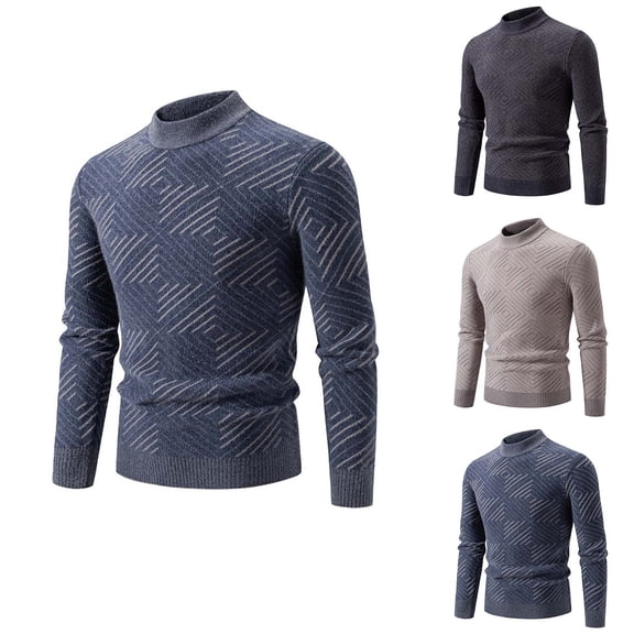 Hinvhai Mens Sweater Crewneck Cable Knit Pullover Sweater Casual Twist Textured Sweaters Navy 10(XL)