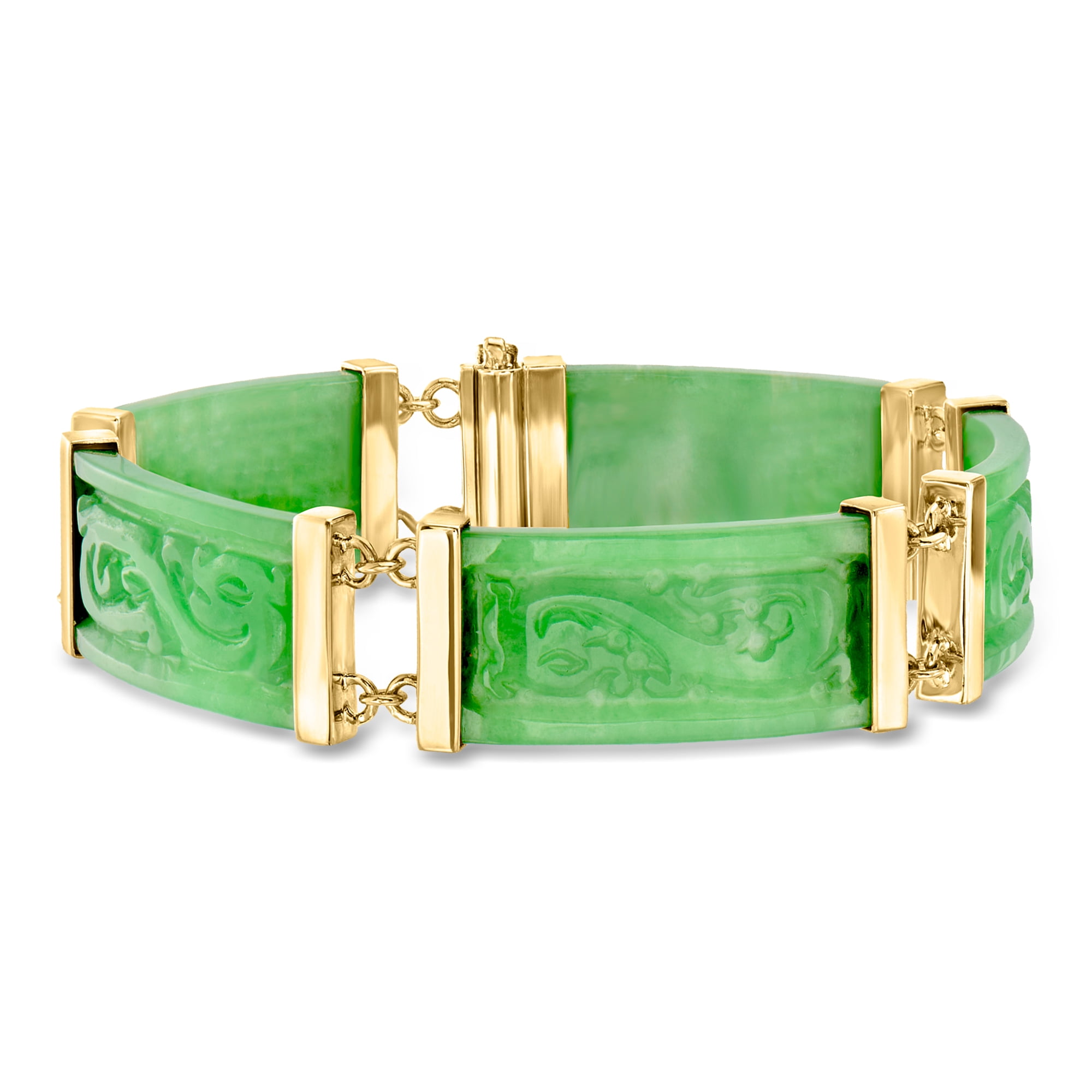 Ross-Simons Jade Dragon Bracelet With 18kt Gold Over Sterling, Women's, Adult