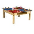 thumbnail image 2 of Time-2-Play Kids Montessori Lego Blocks Compatible Desk W 35" Red N Blue Hardwood Table Top and Trough With Shelf, 2 of 5