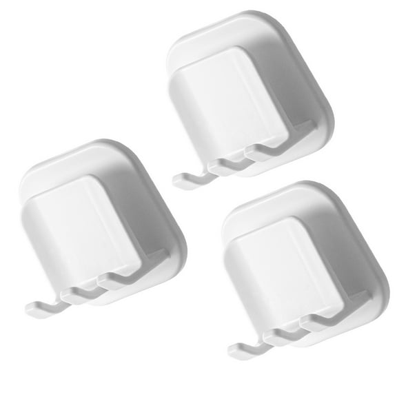 OFFIGAM 3pcs Wall-Mounted Toothbrush Holder Set PP Bathroom Organizer Storage Rack