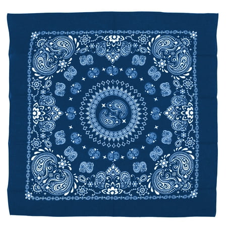 Styled Basics - Styled Basics Navy Blue Paisley Bandana, 100% Cotton
