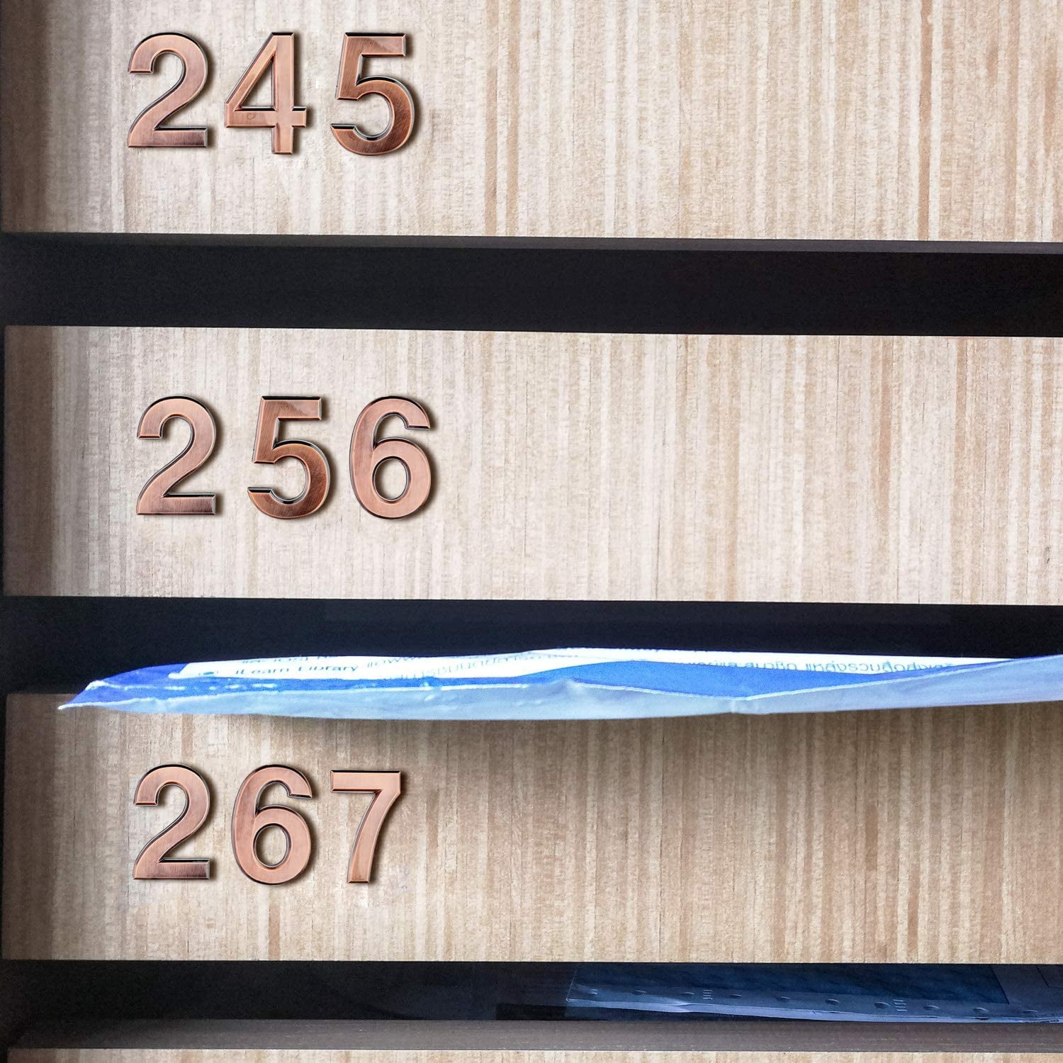 20 Pieces House Numbers Mailbox Numbers 0-9, 3D Door Address Numbers Self Adhesive Mailbox Numbers Sticker or House, Apartment, Office, Hotel Room, Mailbox Signs (Bronze, 2.76 Inch)